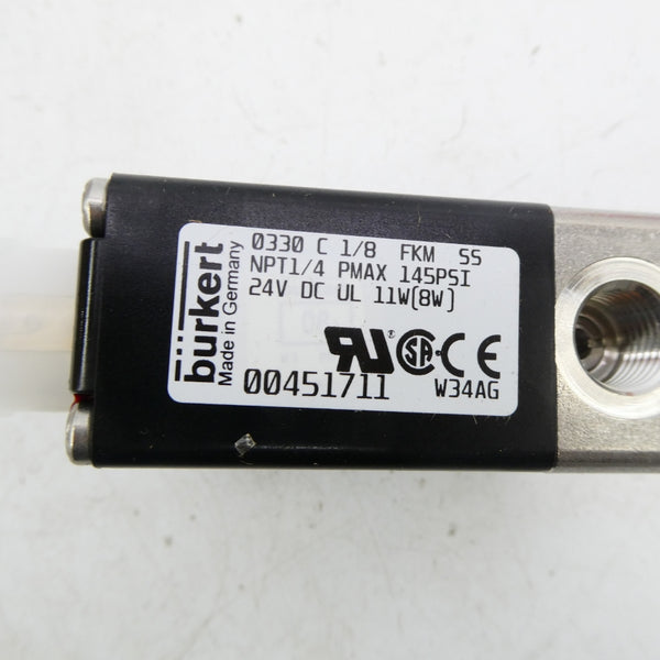 BURKERT 0330C1/8FKMSS 00451711 24VDC 145PSI NSMP