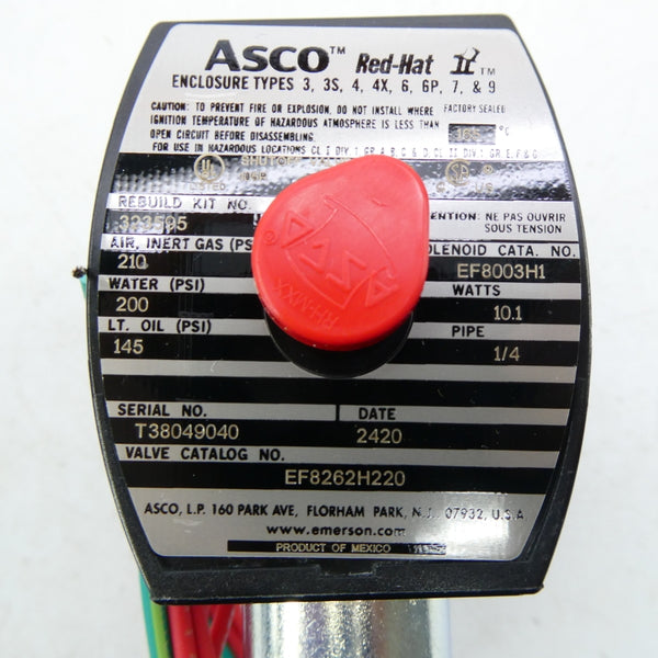 ASCO EF8262H220 110/120V 145-210PSI 1/4" NSMP