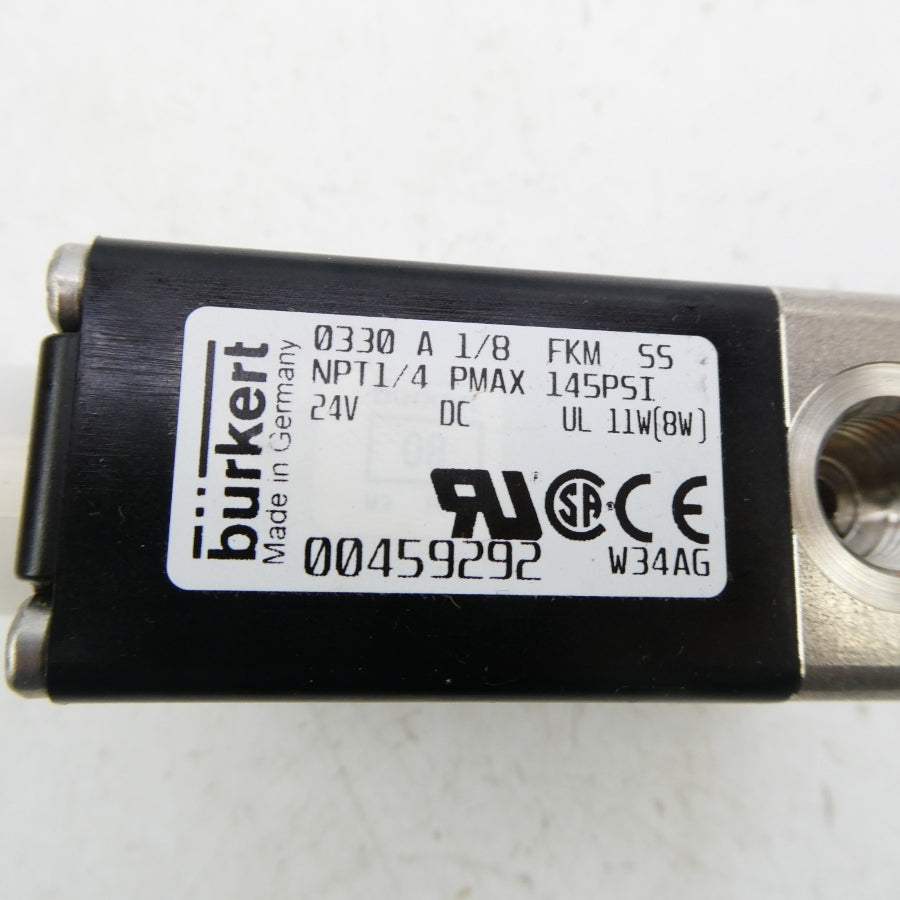 BURKERT 0330A1/8FKMSS 00459292 24VDC 145PSI NSNP