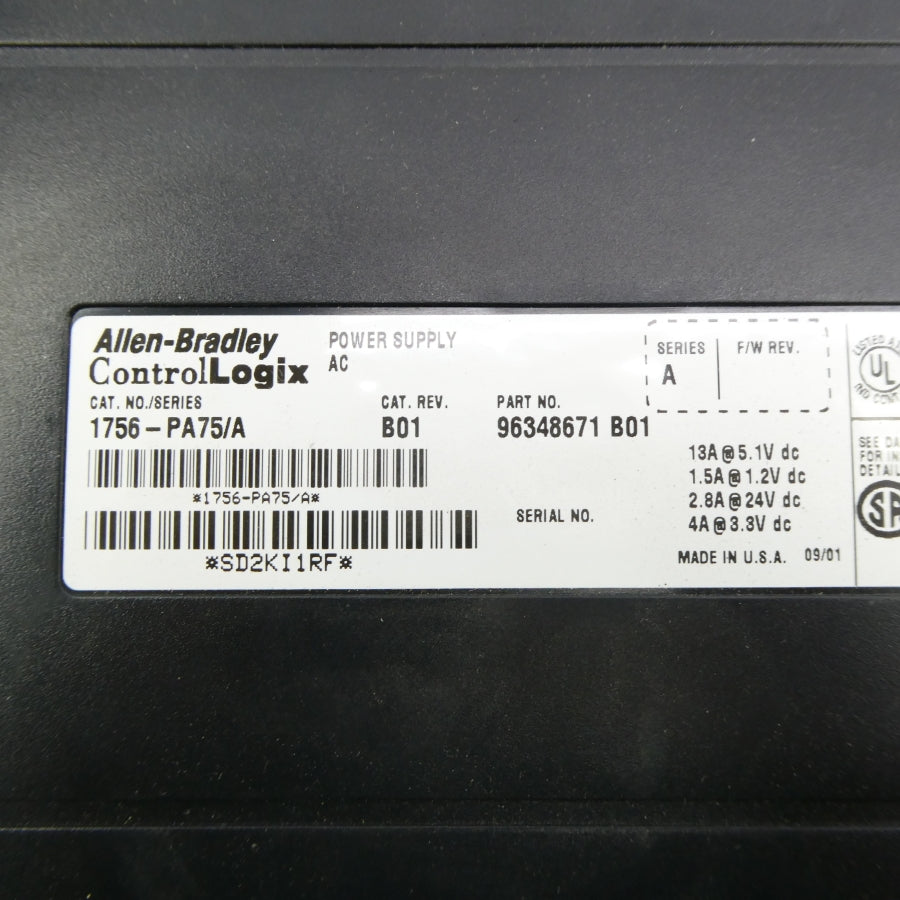 ALLEN BRADLEY 1756-PA75 SER. A 24VDC REV. B01 NSNP