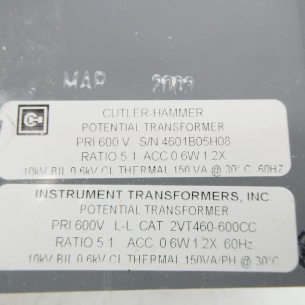 CUTLER HAMMER 2VT-460-600CC 600V NSMP