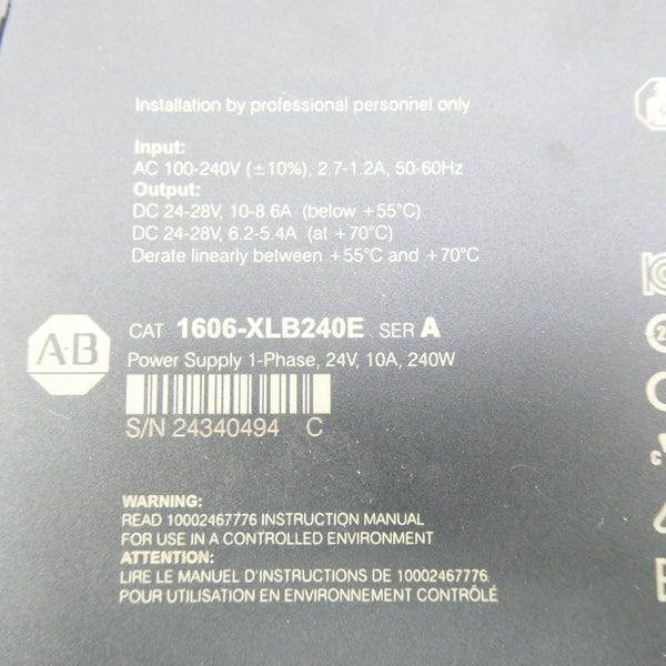 ALLEN BRADLEY 1606-XLB240E SER. A 100-240VAC 2.7-1.2A NSNP