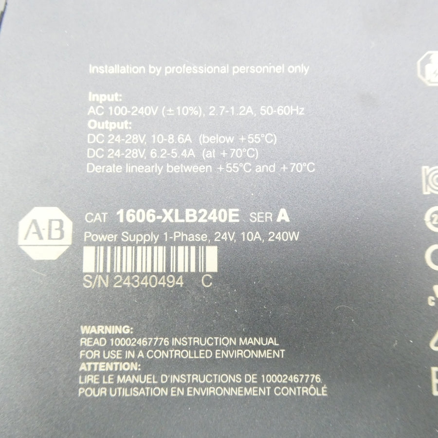ALLEN BRADLEY 1606-XLB240E SER. A 100-240VAC 2.7-1.2A NSNP