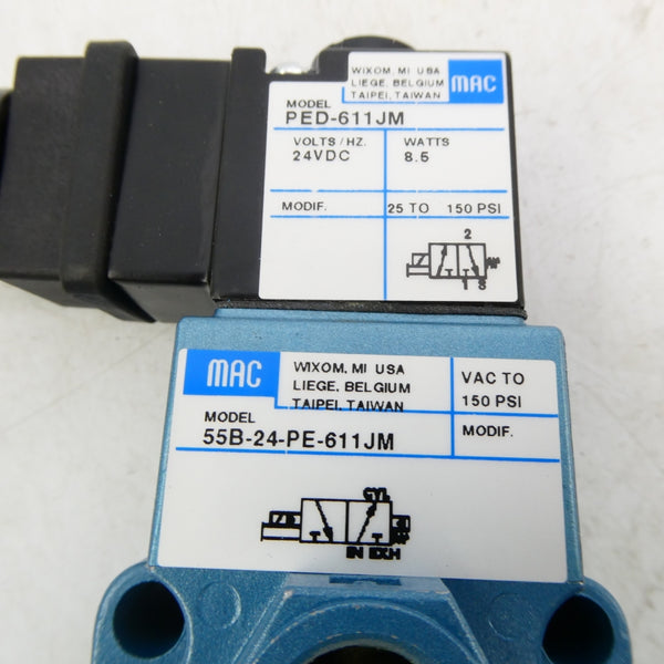 MAC 55B-24-PE-611JM 24VDC 150PSI NSMP