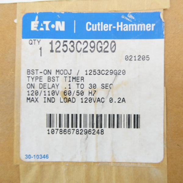 CUTLER HAMMER 1253C29G20 110/120V .1-30S NSFS