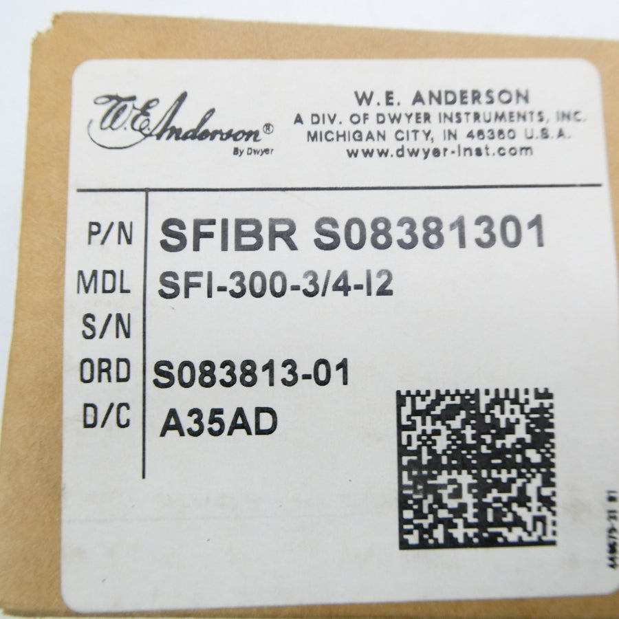 WE ANDERSON SFI-300-3/4-I2 SFIBRS08381301 NSFS