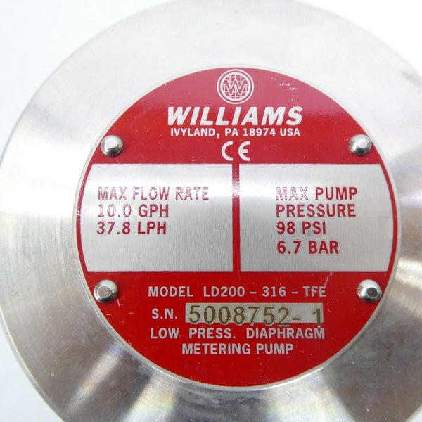 WILLIAMS LD200-316-TFE 98PSI NSNP