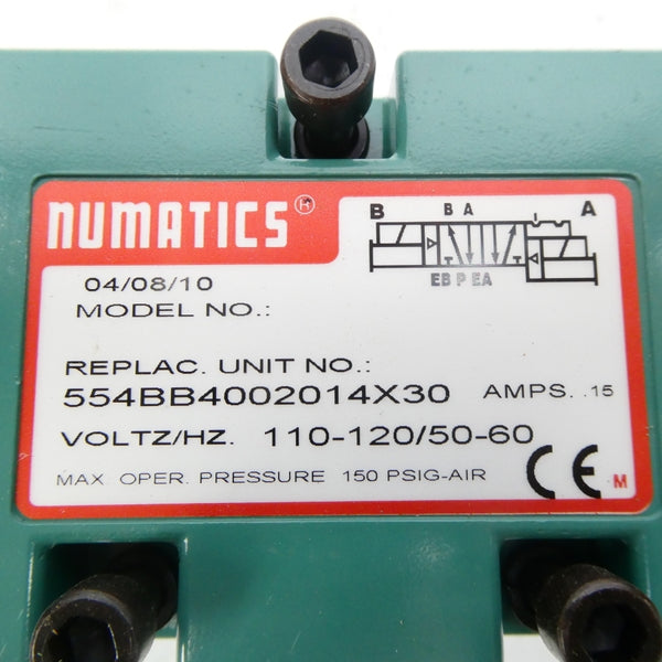NUMATICS 554BB4002014X30 110-120V .15A 150PSI NSNP