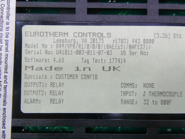 EUROTHERM 849/VPR/R1/0/0/0/(@AE165)/@AF137// NSNP