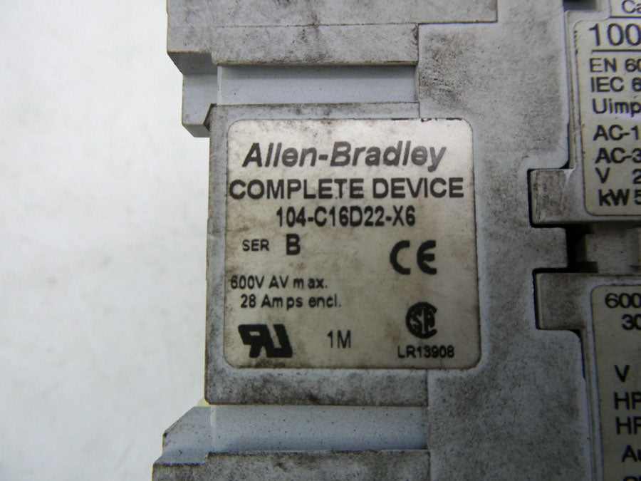 ALLEN BRADLEY 104-C16D22-X6 SER. B 110/120V UNMP