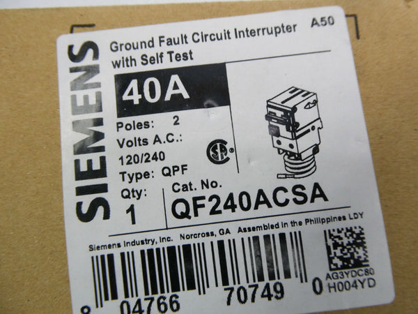 SIEMENS QF240ACSA 120/240V 40A NSMP