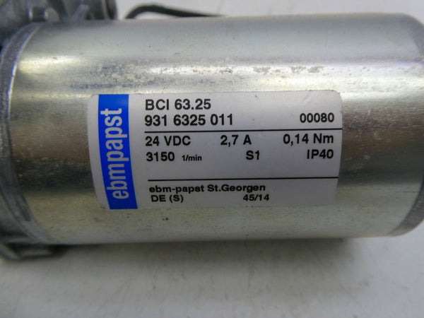 EBMPAPST BCI63.25 9316325011 24VDC 2.7A NSNP