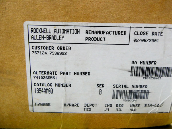 INDUSTRIAL SPARE PART 1394-AM03 SER. B 310/390VAC 3.0A REMAN