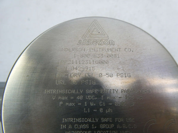 ANDERSON INSTRUMENT TPP21112311G000 50PSI NSNP