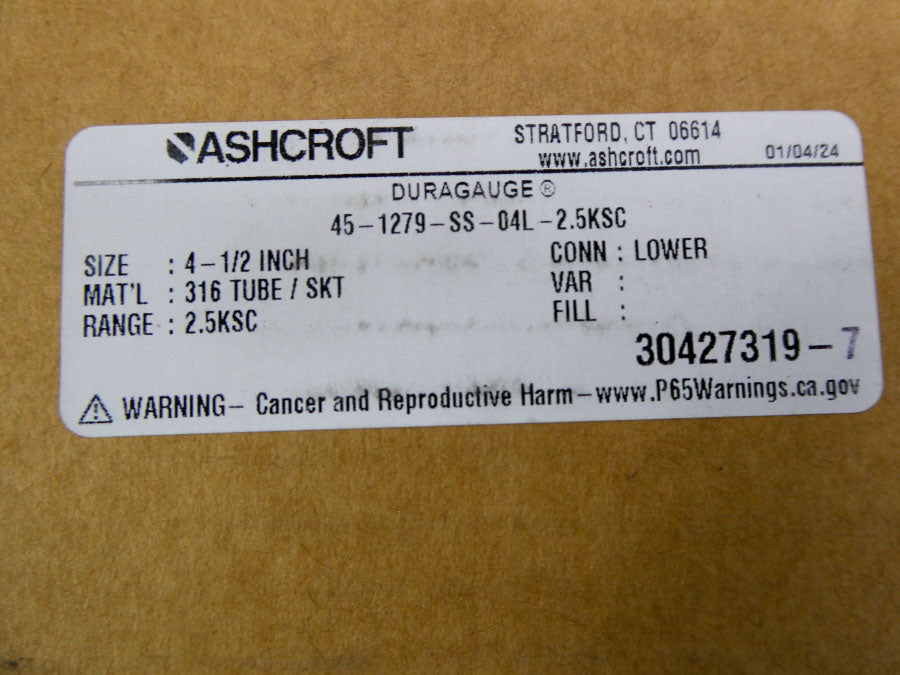 ASHCROFT 45-1279-SS-04L-2.5KSC NSMP