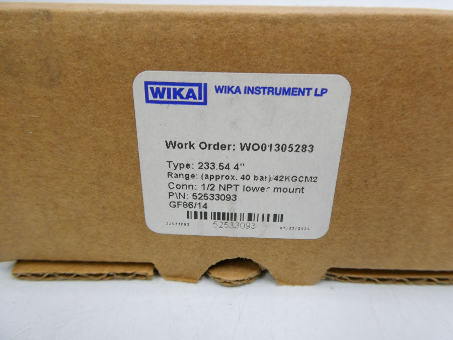 WIKA 52533093 42KG/CM2  4" NSMP