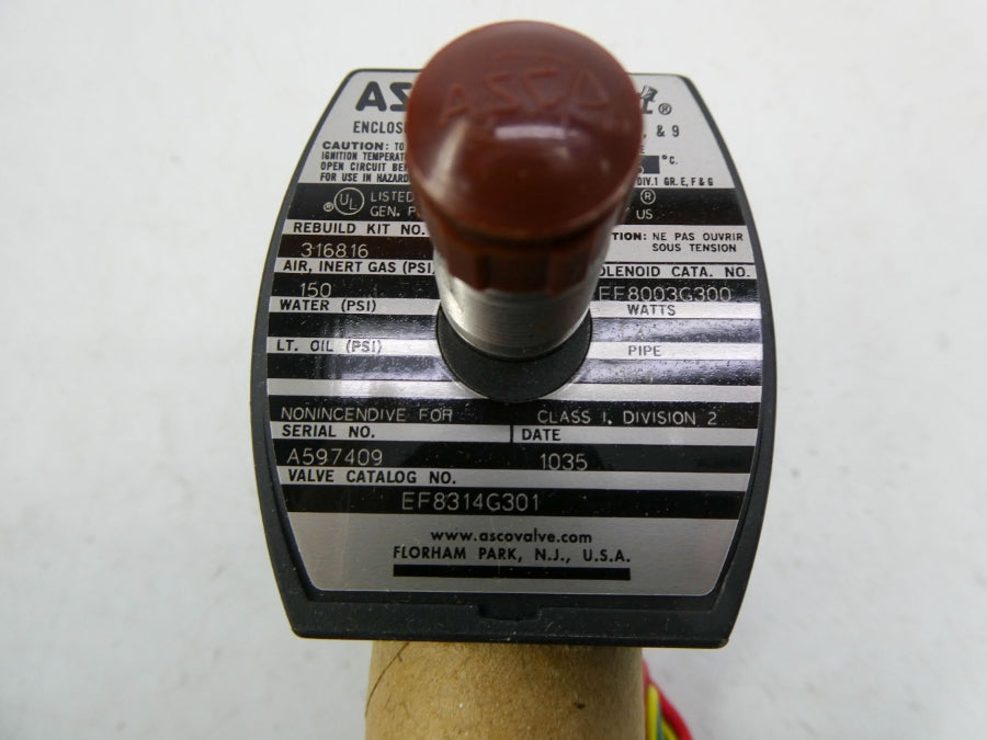 ASCO EF8314G301 24VDC 150PSI 1/4" NSMP