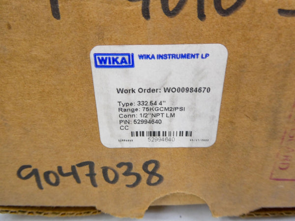 WIKA 52994640 75KGCM2/PSI 4" NSMP