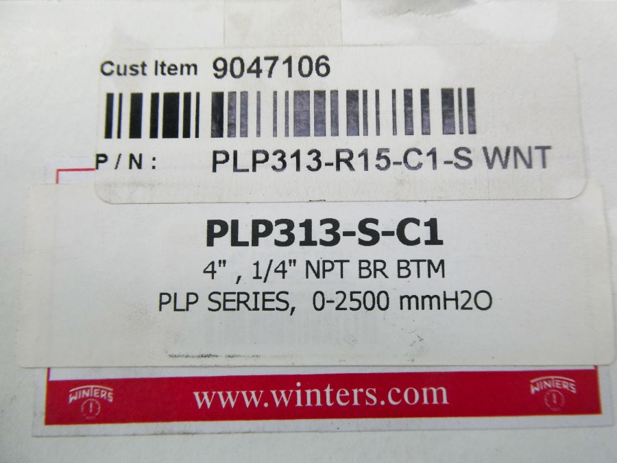 WINTERS PLP313-S-C1 0-2500MMH2O 4" NSMP