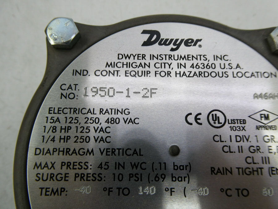 DWYER 1950-1-2F 114037-03 480VAC 15A 10PSI NSMP