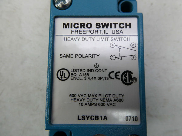 MICRO SWITCH LSYCB1A 600VAC 10A NSNP