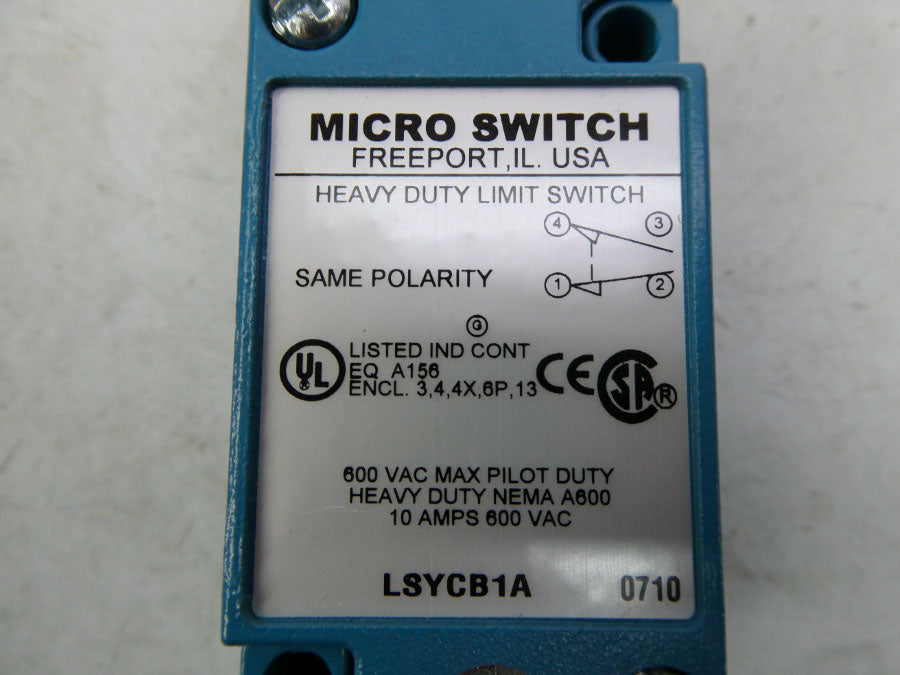 MICRO SWITCH LSYCB1A 600VAC 10A NSNP