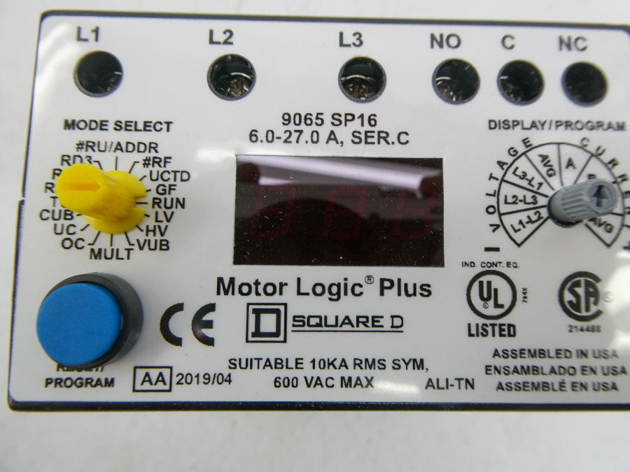 SQUARE D 9065SP16 SER. C 600VAC 6.0-27.0A NSMP