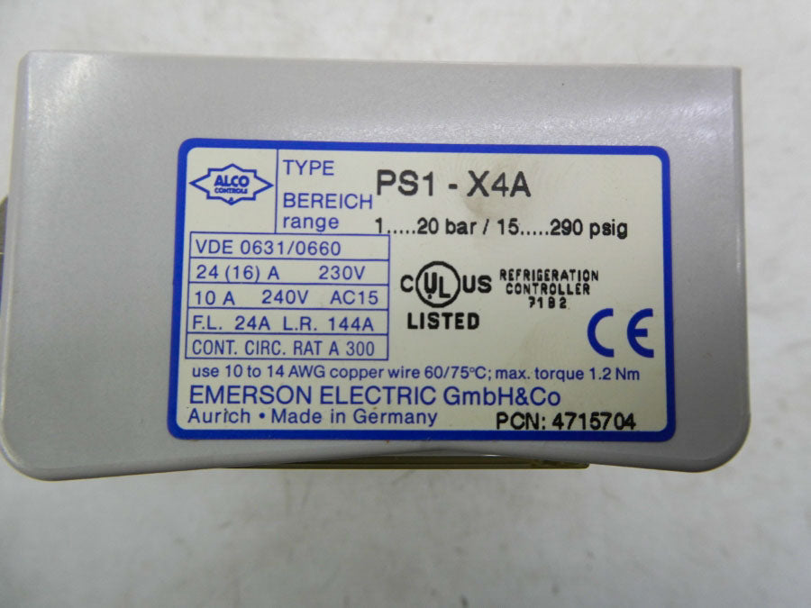 ALCO CONTROLS PS1-X4A 240V 10A 15-290PSI NSMP