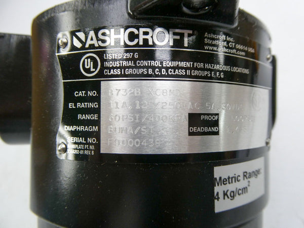 ASHCROFT B732BXC8MD 125/250VAC 11A 60PSI NSNP