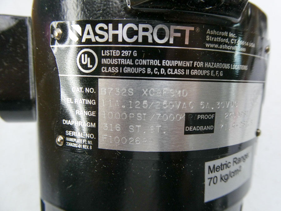 ASHCROFT B732SXC8FSMD 125/250VAC 11A 1000PSI NSMP