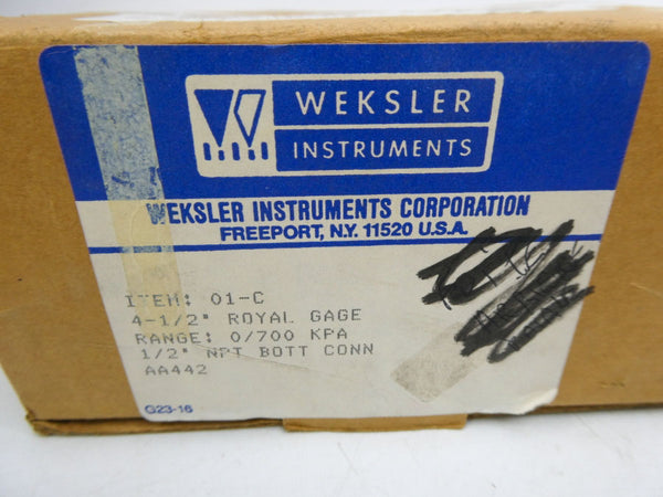 WEKSLER INSTRUMENTS 01-C 0/700KPA 4-1/2" NSMP