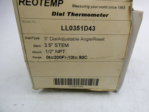 REOTEMP LL0351D43 0-200'F 3.5" NSMP