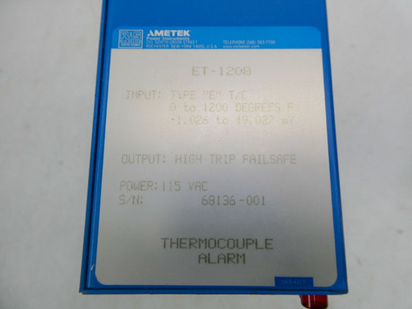 AMETEK ET-1208 115VAC NSNP