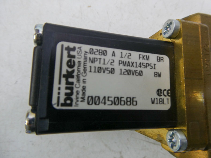 BURKERT 0280A1/2FKMBR 00450686 110/120V 145PSI NSNP