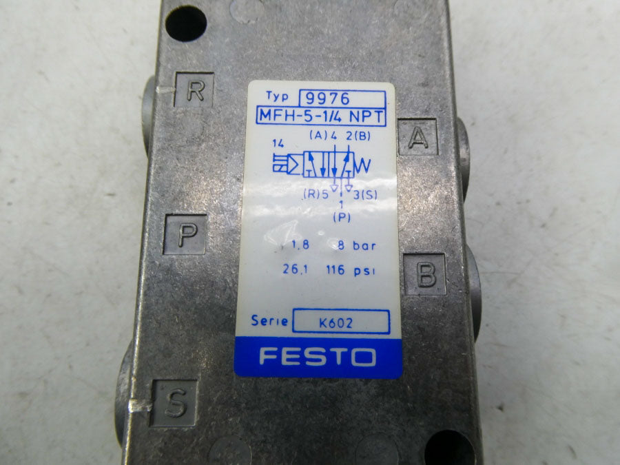 FESTO MFH-5-1/4NPT 9976 116PSI NSNP