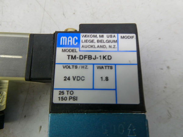 MAC TM-DFBJ-1KD 24VDC 25-150PSI NSNP