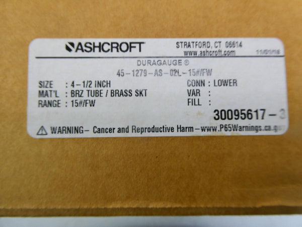 ASHCROFT 45-1279-AS-02L-15#/FW 4-1/2" NSMP