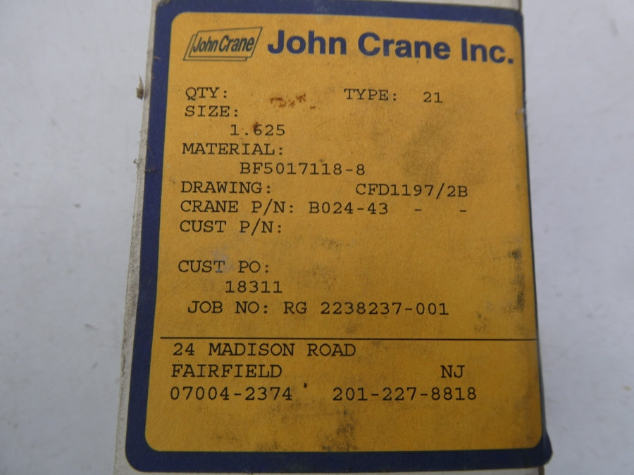 JOHN CRANE CFD1197/2B B024-43 1.625" NSMP
