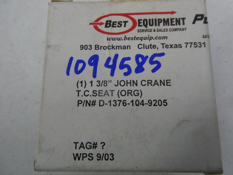 BEST EQUIPMENT PUMP D-1376-104-9205 1-3/8" NSMP
