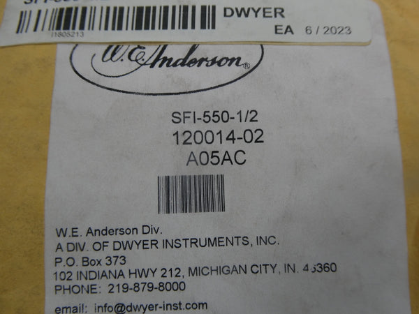 WE ANDERSON SFI-550-1/2 120014-02 NSMP