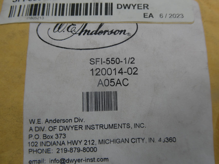 WE ANDERSON SFI-550-1/2 120014-02 NSMP