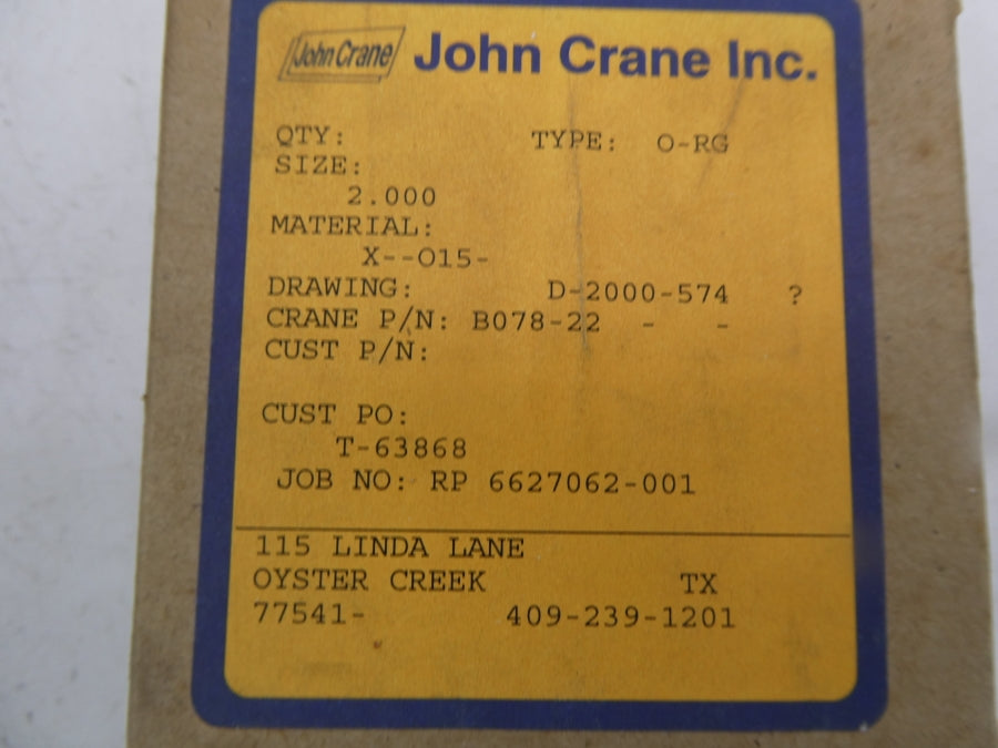 JOHN CRANE D-2000-574 B078-22 2.00" NSMP