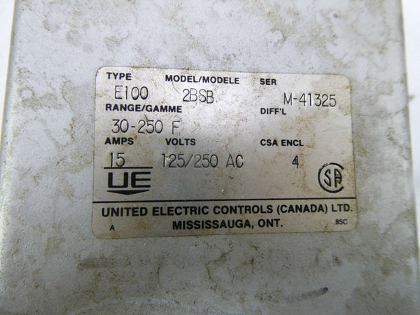 UNITED ELECTRIC E1002BSB 125/250VAC 15A 30-250'F NSNP