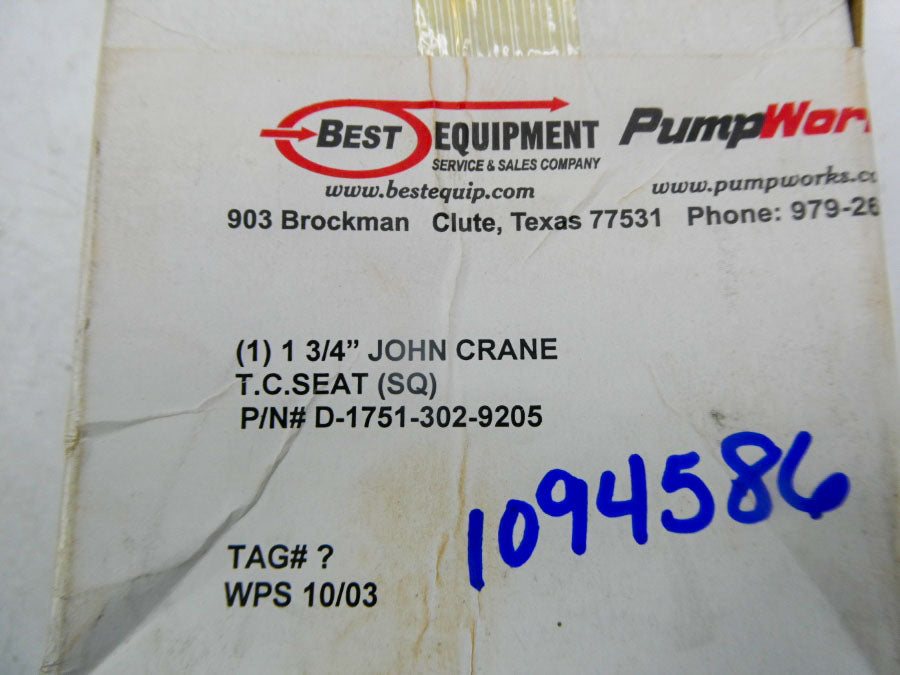 BEST EQUIPMENT WORKS D-1751-302-9205 1-3/4" NSMP