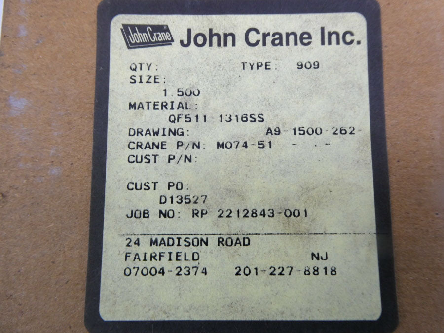 JOHN CRANE A9-1500-262 M074-51 NSMP