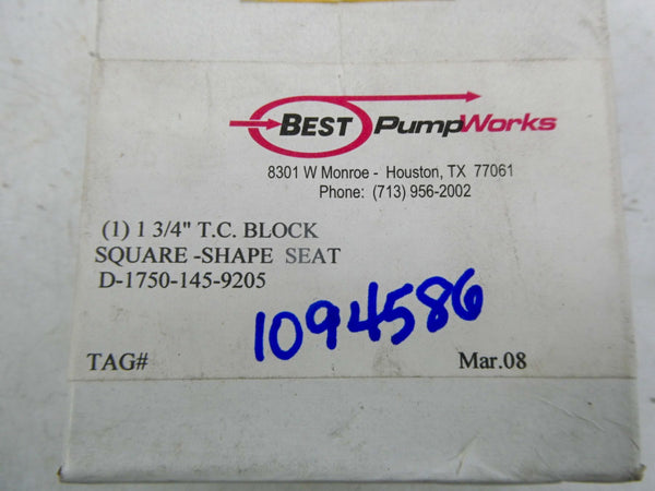 BEST PUMP WORKS D-1750-145-9205 1-3/4" NSMP