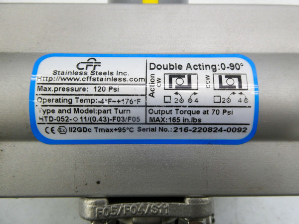 STAINLESS STEELS HTD-052-11/0.43-F03/F05 120PSI NSNP