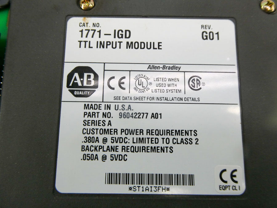 INDUSTRIAL SPARE PART 1771-IGD SER. A 5VDC REV. G01 UNMP