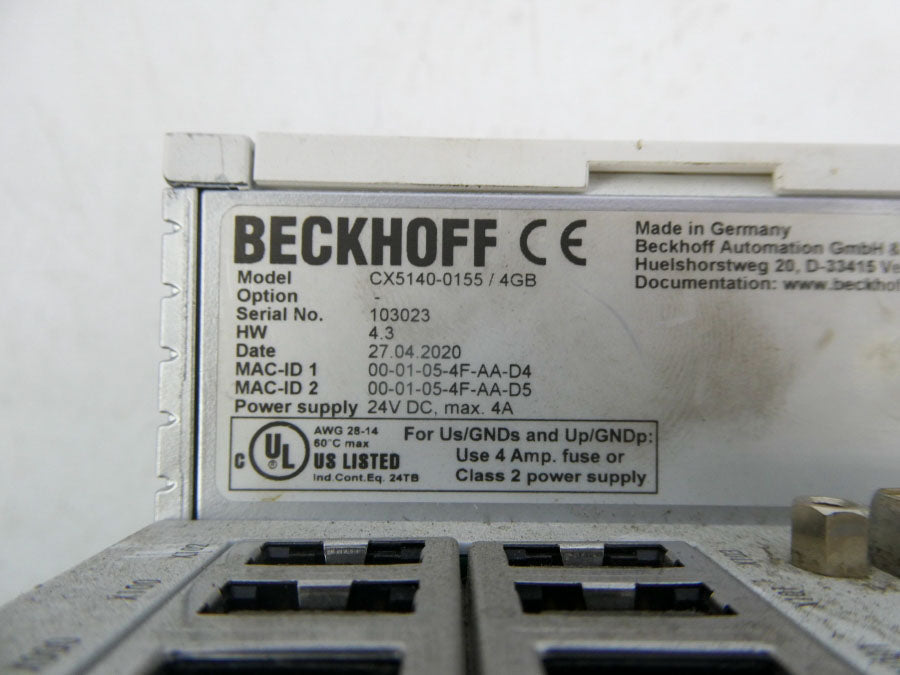 BECKOFF CX5140-0155/4GB 24VDC NSNP