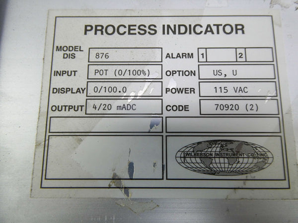 WILKERSON INSTRUMENT 876 115VAC NSNP